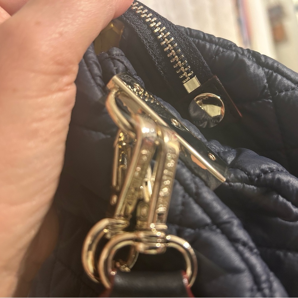 Navy, Yellow MZ Wallace Pippa Quilted Crossbody Bag - Picture 9 of 15